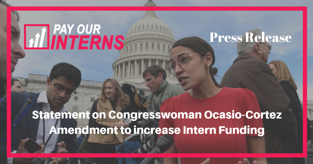 Statement on Congresswoman Alexandria Ocasio-Cortez Amendment